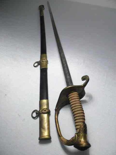 Appraisal: U S Navy Officer's dress sword and scabbard Brass with