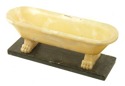 Appraisal: A th century Italian carved alabaster model of a bath