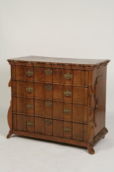 Appraisal: AN TH CENTURY DUTCH OAK BLOCK FRONTED CHEST OF DRAWERS