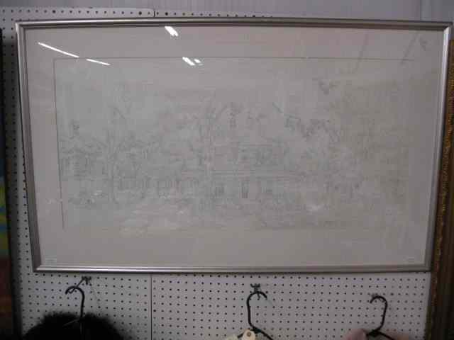 Appraisal: Mark Mulfinger pencil drawing ''Hampton Ave'' Greenville S C ''