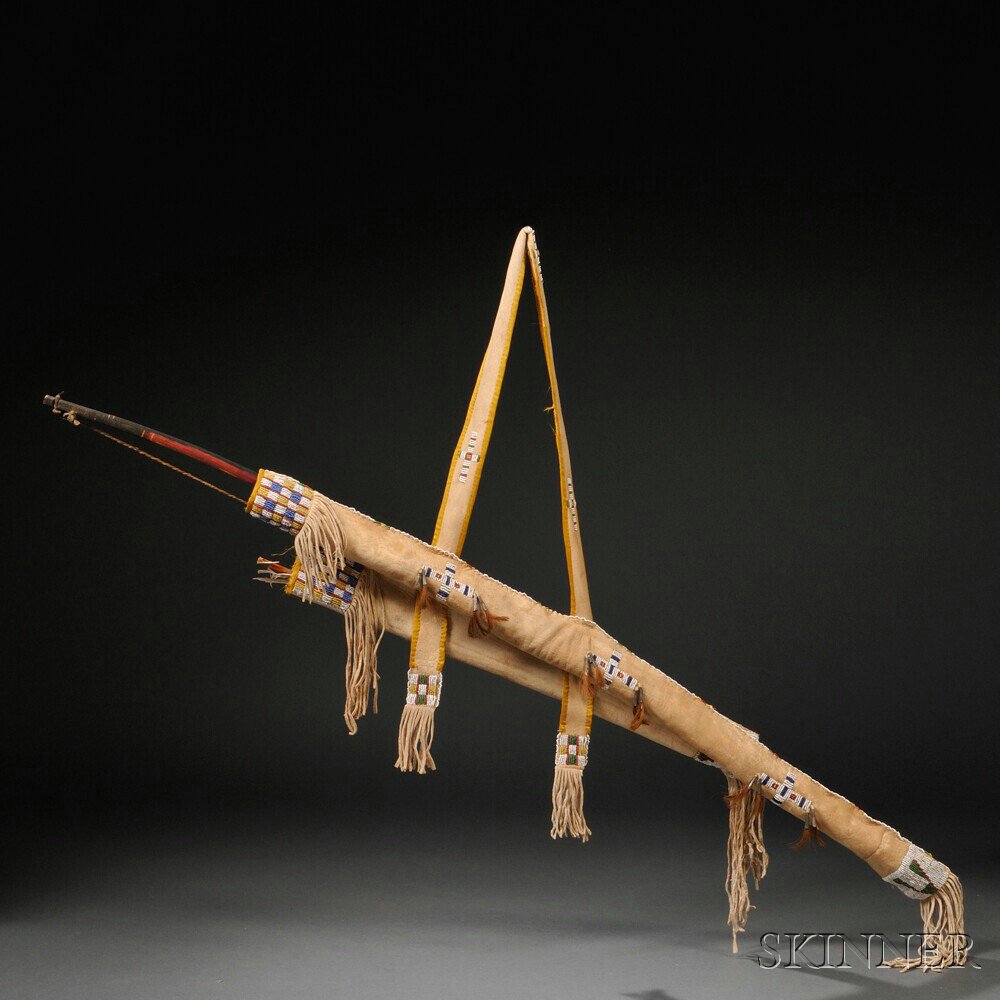 Appraisal: Lakota Beaded Hide Bowcase and Quiver c late th century