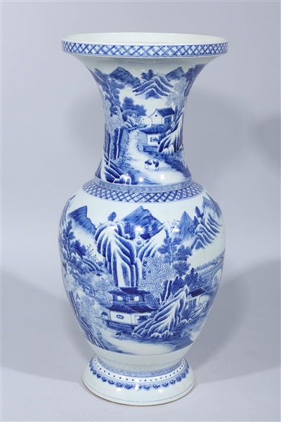 Appraisal: Large Chinese blue and white porcelain vase with river and