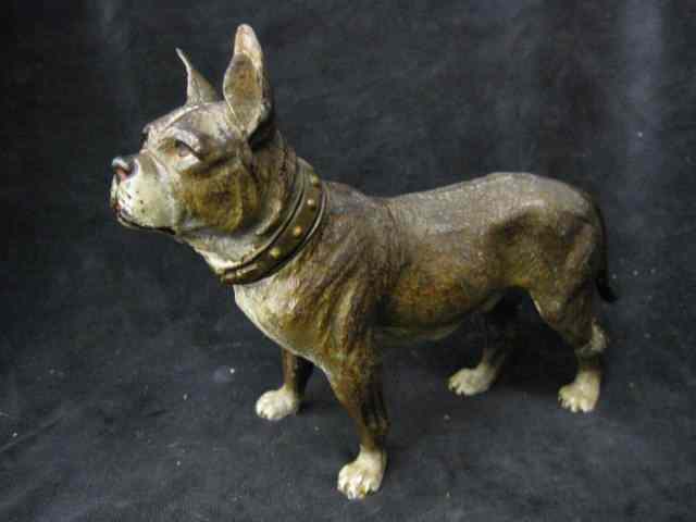 Appraisal: Victorian Cold Painted Metal Bulldog '' tall good original print