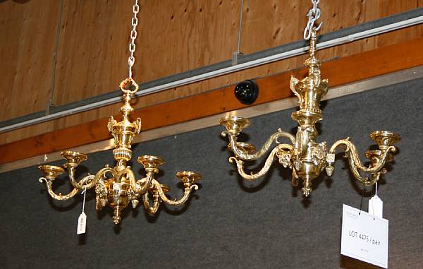 Appraisal: A pair of English brass chandeliers height in diameter in