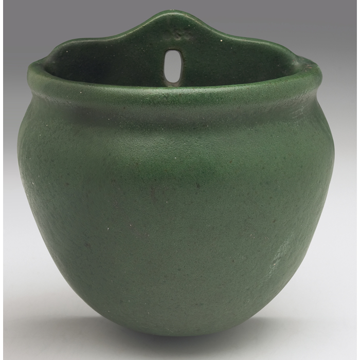 Appraisal: Wheatley wall pocket bulbous shape covered in a good green