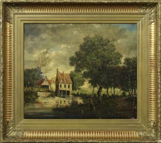 Appraisal: R Gourdon The Mill on the Stream th c oil