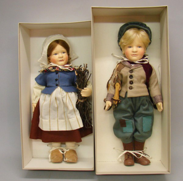 Appraisal: Pair of MIB R J Wright dolls - Hans Gretel