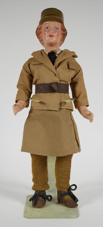 Appraisal: WWII COMPOSITION WAAC DOLLC Women's Army Air Corps doll in