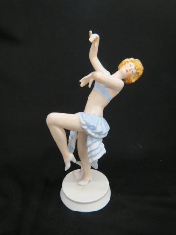 Appraisal: Fine Porcelain Figurine of a Dancer deco style tall excellent