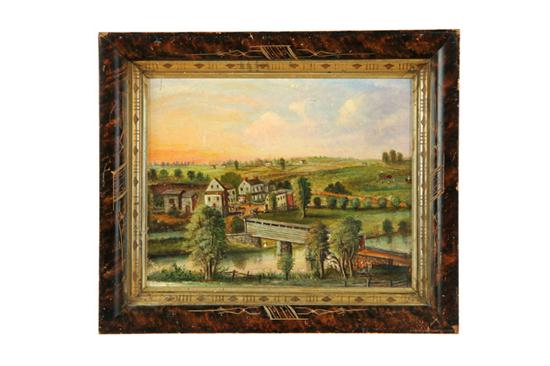 Appraisal: LANDSCAPE WITH VILLAGE AMERICAN SCHOOL ND HALF- TH CENTURY Oil