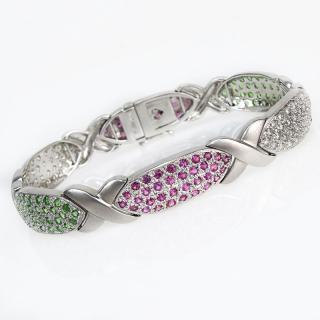 Appraisal: Approx Carat Diamond Carat Pink and Green Sapphire and Karat