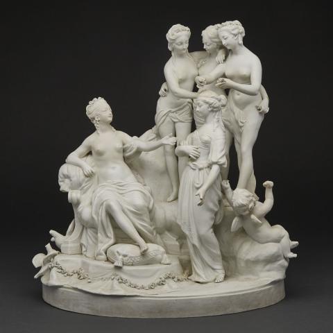 Appraisal: Large S vres White Biscuit Group of Venus and the