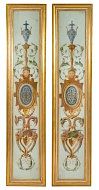 Appraisal: Two Italian Painted Panels Height of larger overall x width