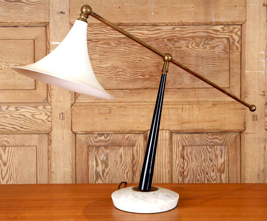 Appraisal: ITALIAN IRON BRASS ADJUSTABLE DESK LAMP C An Italian iron