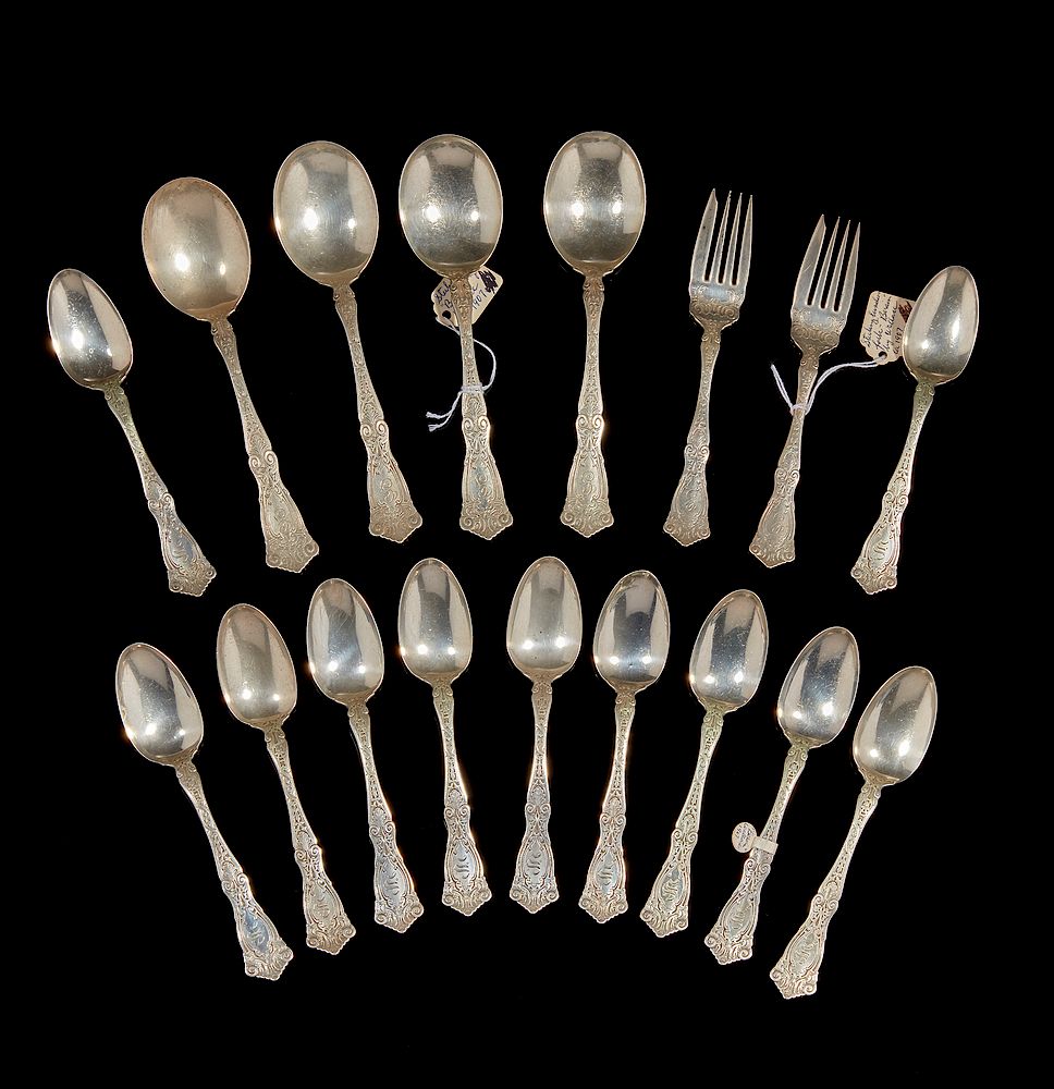 Appraisal: Assorted Sterling Silver Flatware Wallace Assorted sterling silver monogrammed flatware