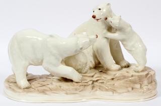 Appraisal: ITALIAN MAJOLICA PORCELAIN POLAR BEARS ITALIAN MAJOLICA PORCELAIN POLAR BEARS