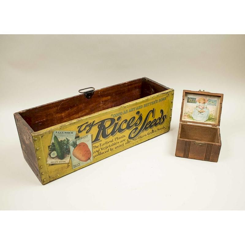 Appraisal: Two Flower and Vegetable Seed Boxes Two seed boxes comprising