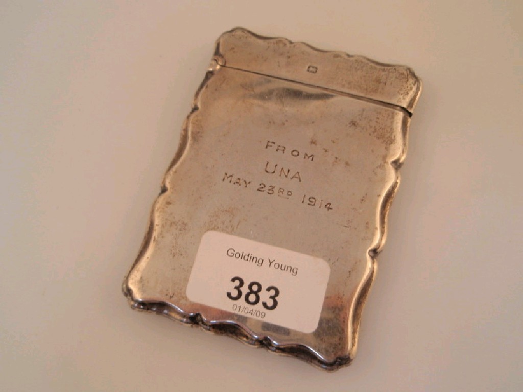 Appraisal: A George V silver card case by James Dixon Son