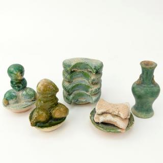 Appraisal: A Lot of Five Chinese Ming Dynasty Terracotta Funerary Food