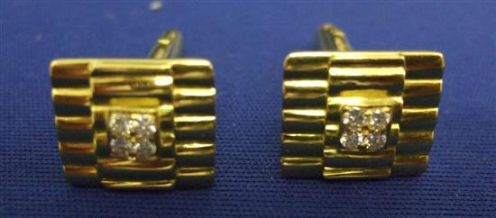 Appraisal: Diamond and gold Rolex Oyster style cuff links