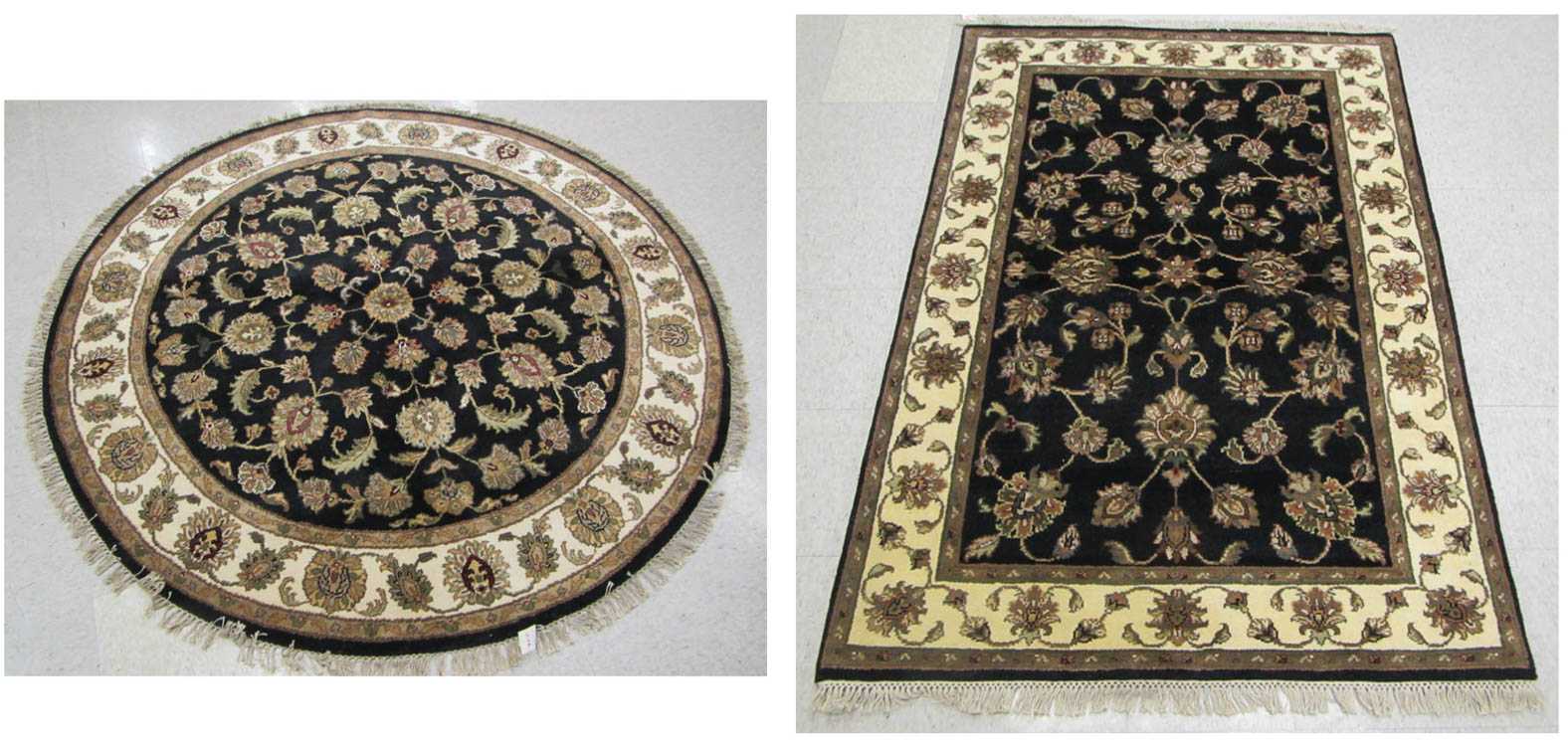 Appraisal: TWO-PIECE ORIENTAL AREA RUG SET both hand knotted in an