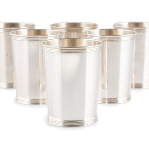 Appraisal: A Set of Six Silver Julep Cups Manchester Silver Co