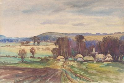 Appraisal: Butler th Century View of Rushall looking toward Pewsey from