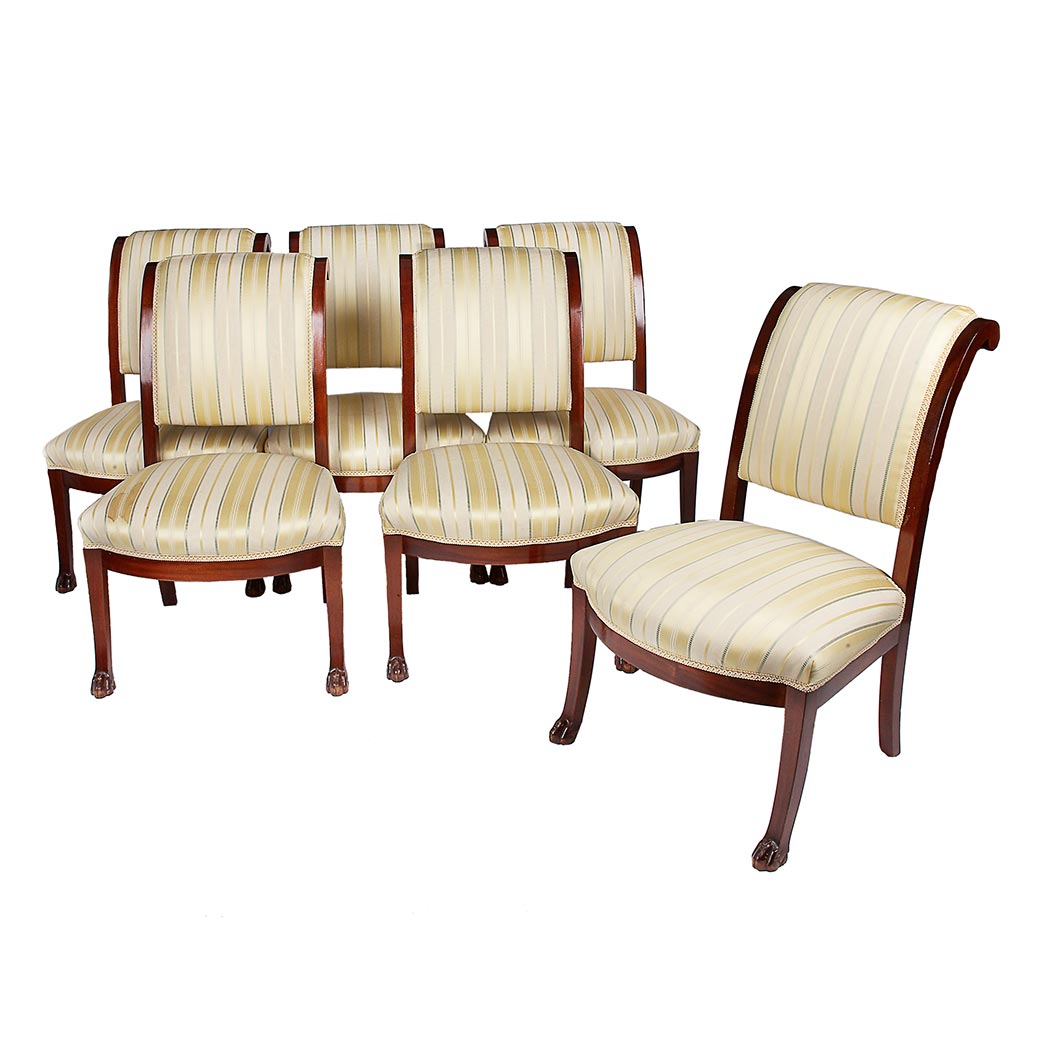 Appraisal: Set of Six Empire Style Mahogany Side Chairs In the