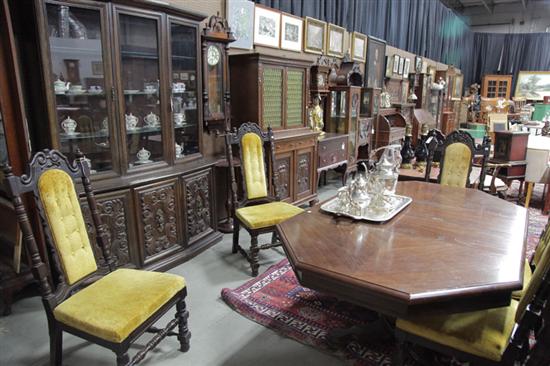 Appraisal: EIGHT PIECE DINING ROOM SUITE Oak and consisting of a