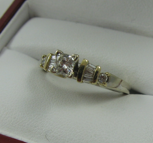 Appraisal: DIAMOND RING K white and yellow gold estimated weight of