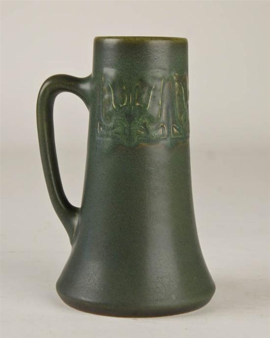 Appraisal: Rookwood Pottery Mug Wilham Hentschel dated green matte glaze with