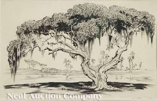 Appraisal: Alfred Heber Hutty American Charleston - Southern Live Oak drypoint