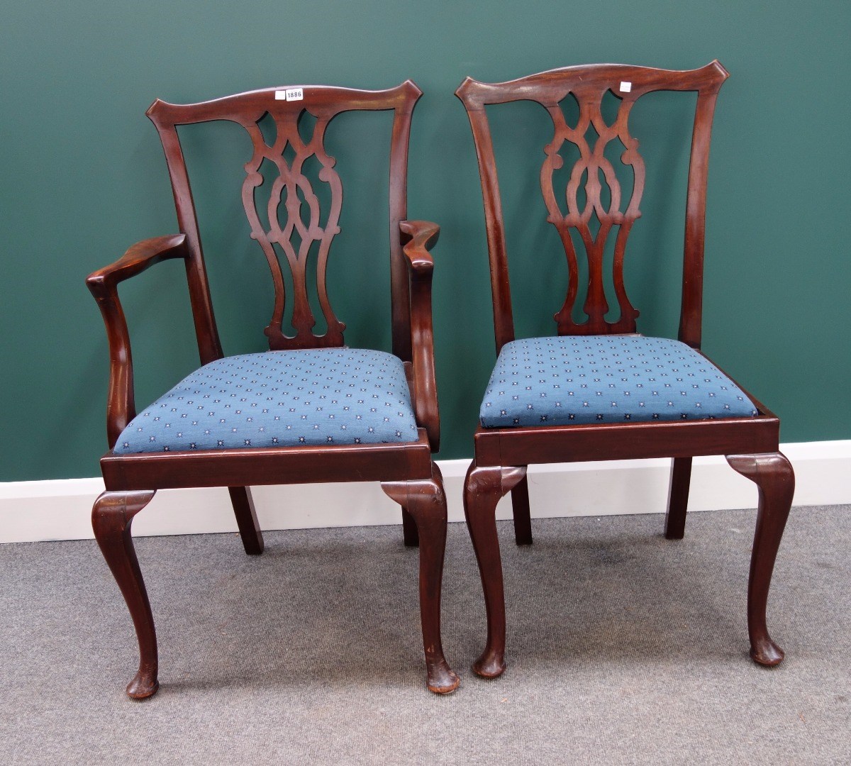 Appraisal: A set of six th century style mahogany framed dining