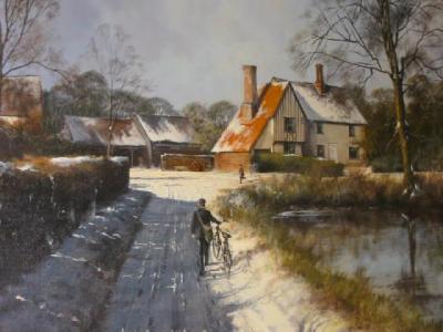 Appraisal: CLIVE MADGWICK Snow Scene with Farmstead signed and dated x