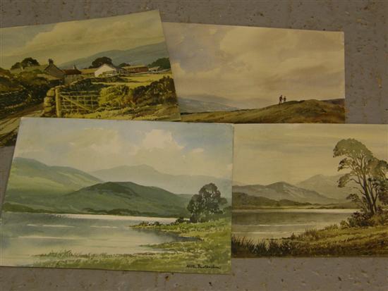 Appraisal: Keith Burtonshaw four watercolours of the Lake District Cumbrian Hillside