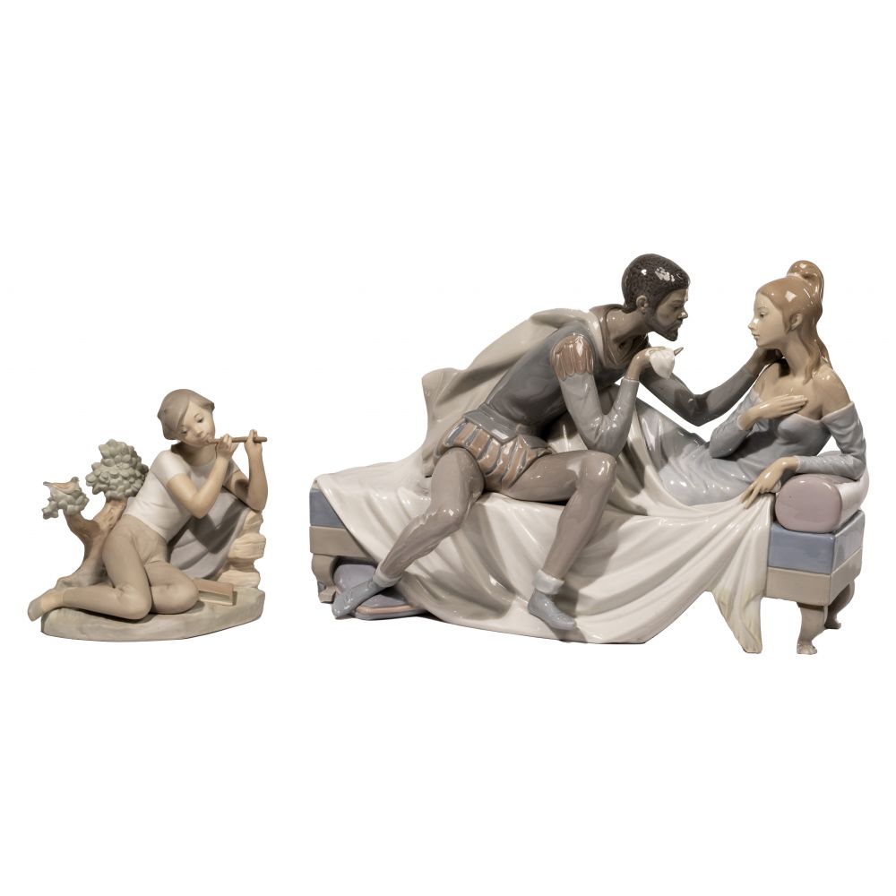 Appraisal: LLADRO FIGURINES items including Othello and Desdemona retired signed by