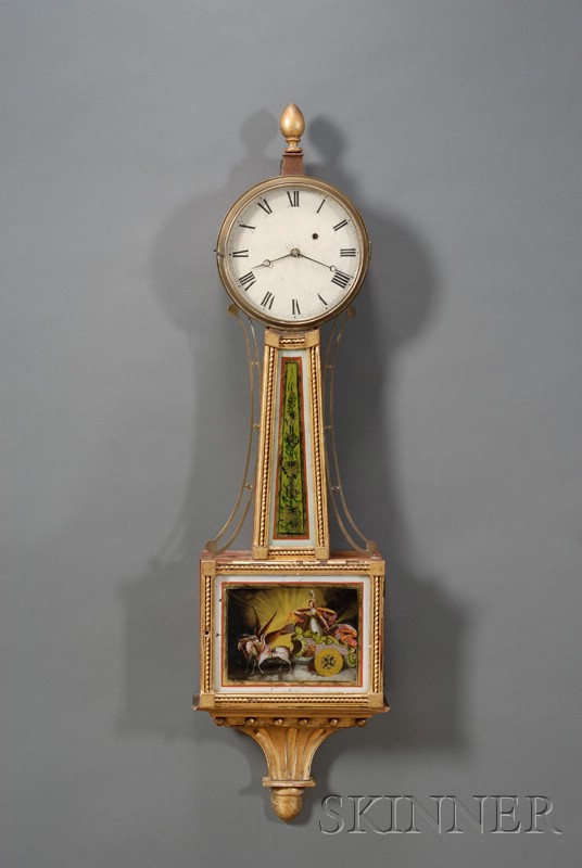 Appraisal: Mahogany Patent Timepiece or Banjo Clock attributed to Curtis Dunning