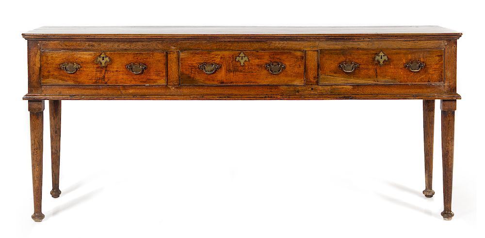 Appraisal: A Provincial George III Oak Sideboard Height x width x