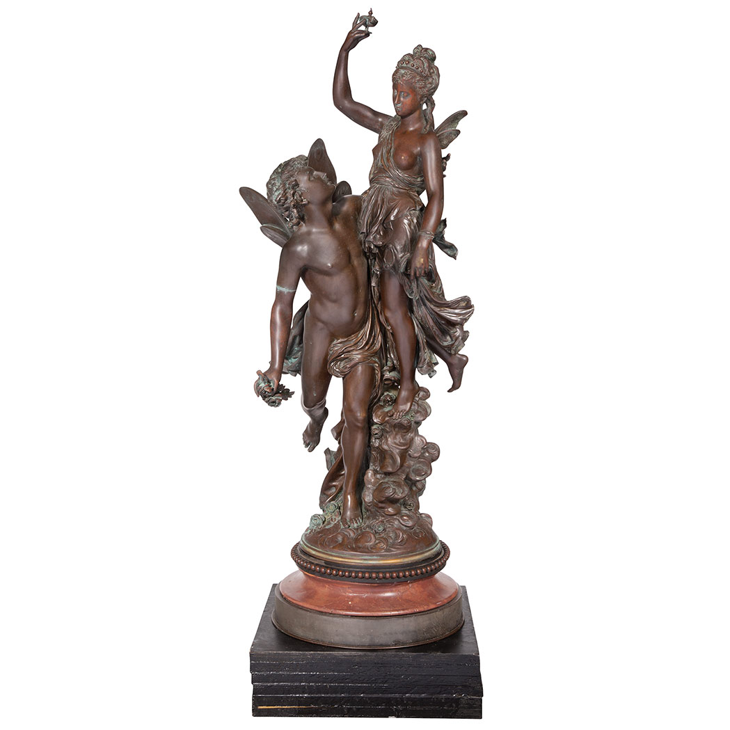 Appraisal: French Bronze Group of Zephyr and Psyche Cast from a