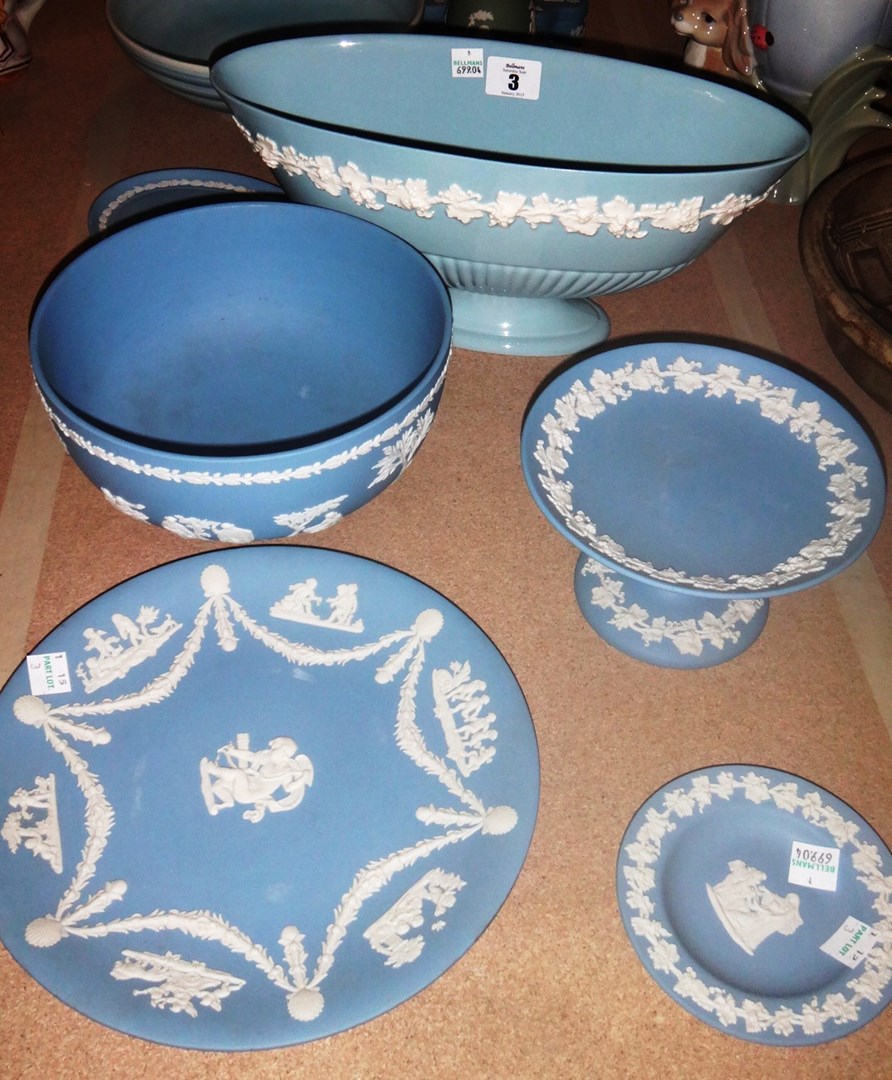 Appraisal: A group of Wedgwood blue glaze Jasperware