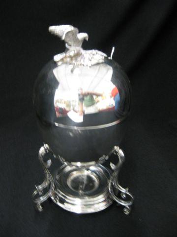 Appraisal: Silverplate Egg Warmer eagle finial