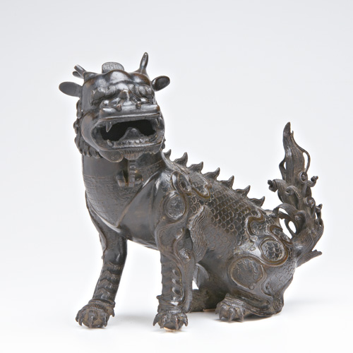 Appraisal: CHINESE BRONZE Censer in the form of a Buddhistic lion