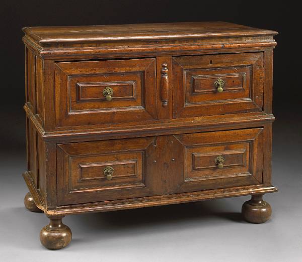 Appraisal: A William III fruitwood chest of drawers third quarter th