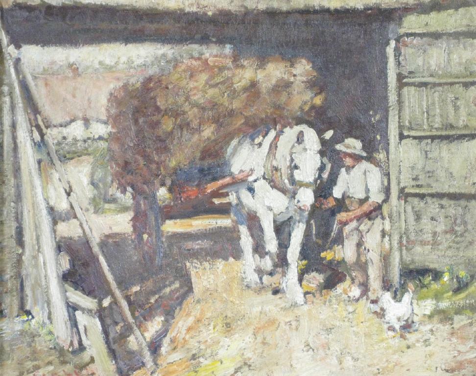 Appraisal: HARRY FIDLER - The Timber Wagon signed 'Fidler' lower left