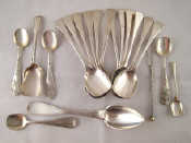 Appraisal: A set of twelve silver Art Deco ice cream spoons