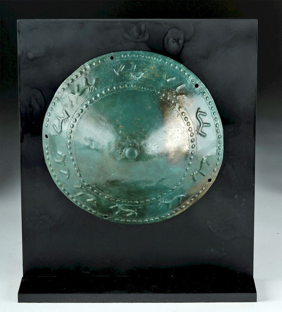 Appraisal: Large Achaemenid Bronze Shield Boss w Stunning Patina Originally Listed