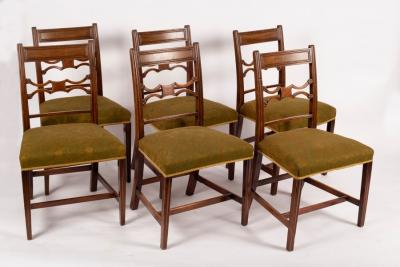 Appraisal: A set of six George III mahogany dining chairs circa