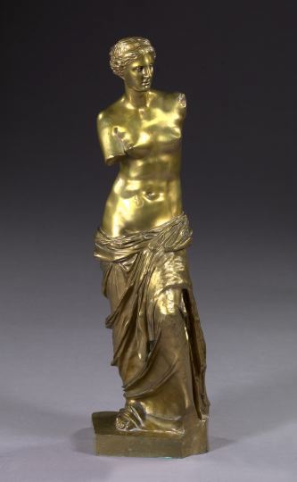 Appraisal: French Gilded Bronze Figure of the Venus de Milo fourth