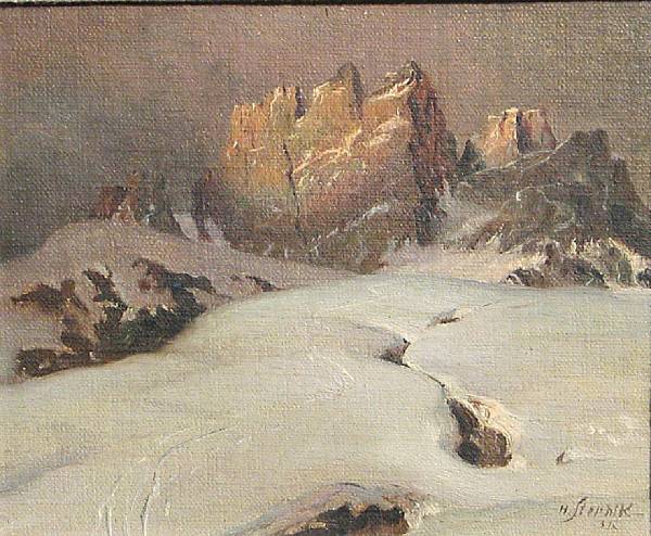 Appraisal: Hans Sterbik Austrian - A view of the mountains near