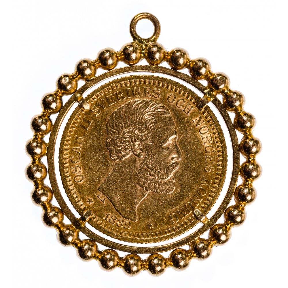 Appraisal: KRONER GOLD COIN IN K YELLOW GOLD BAILHaving a beaded